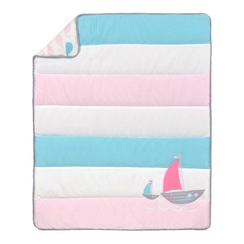Just Born Sail Into Your Dreams 4-Pc Crib Bedding Set Includes Mobile *New*