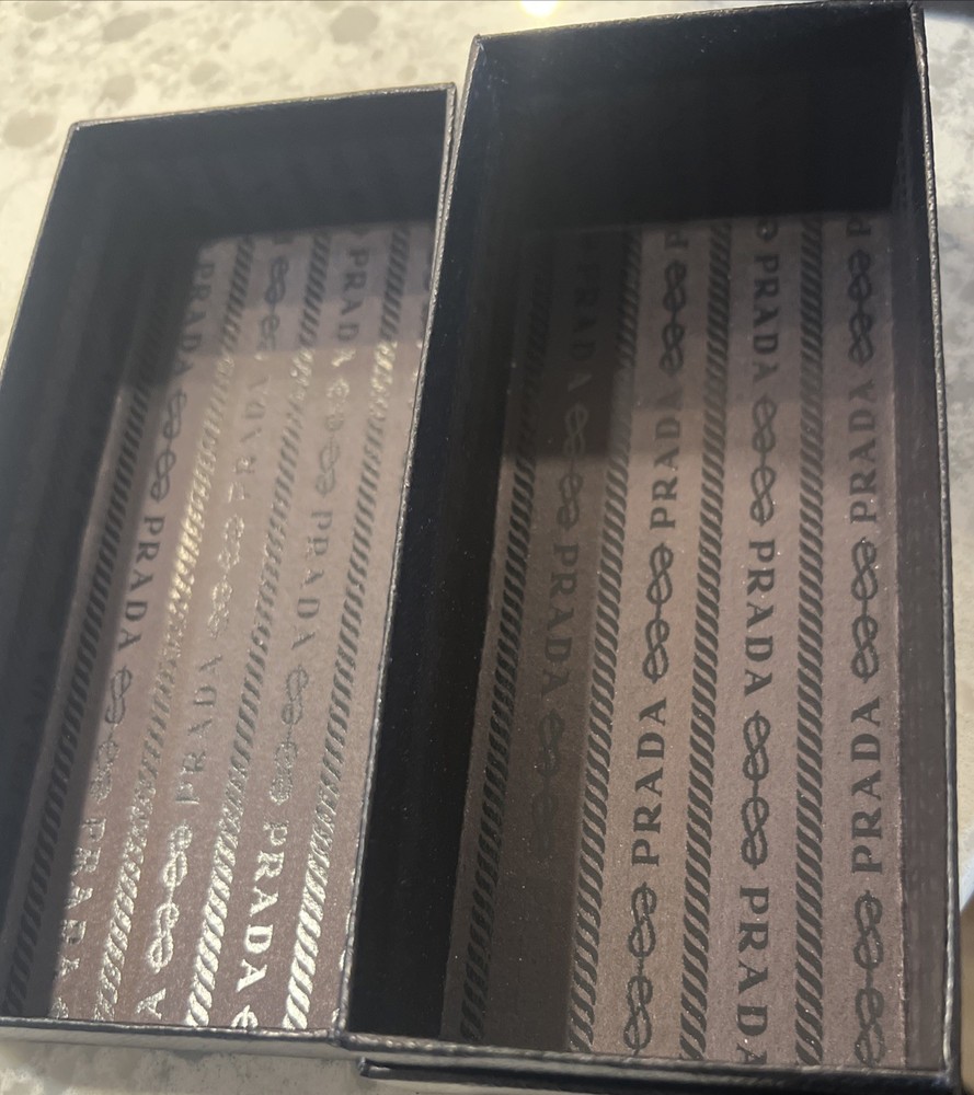 (2) PRADA Empty Black Sunglasses/Eyeglasses Gift Box. Preowned VG Condition.