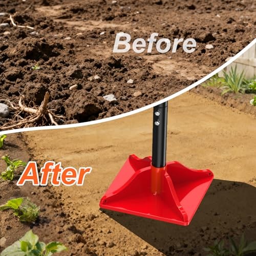 8" x 8" Steel Tamper Tool, 48" Long Handle Heavy Duty Hand Compactor for Soil,