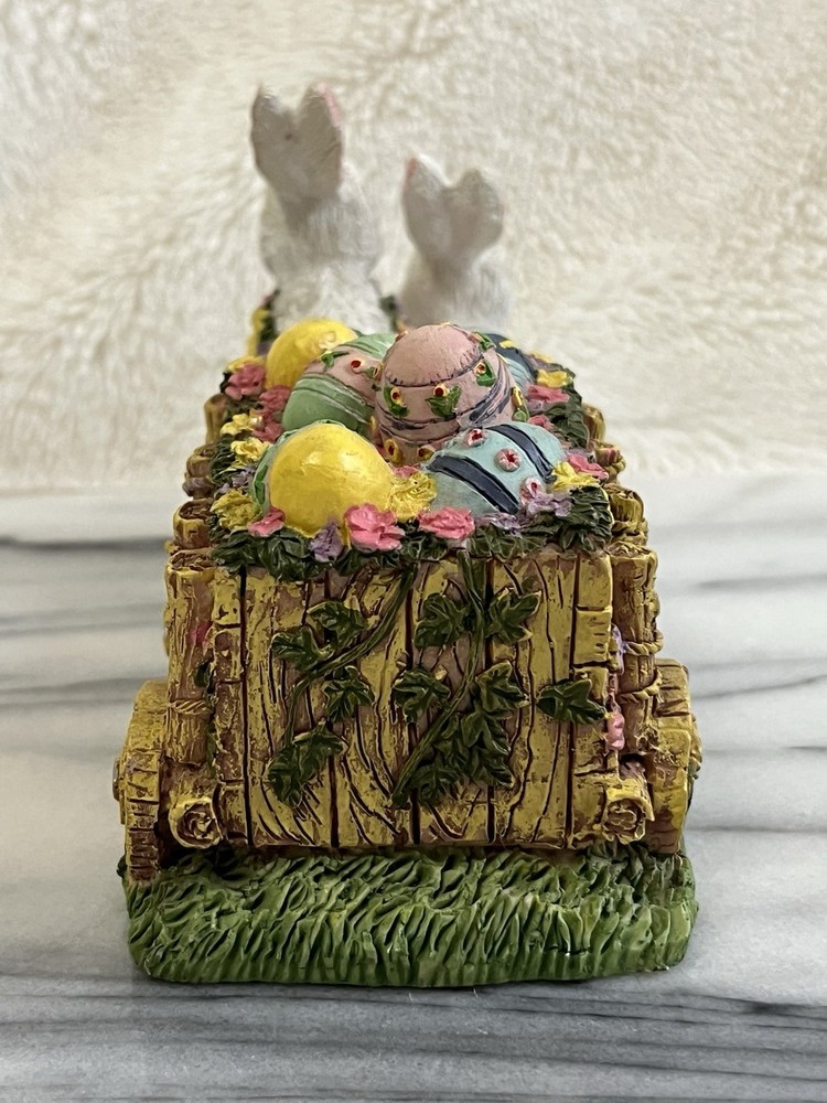 Three Hands Easter Collection Bunnies with Easter Egg Cart Figurine