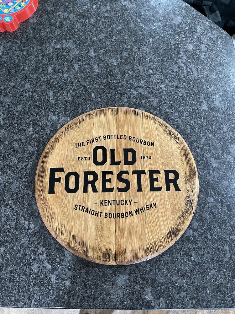 Authentic Old Forester Bourbon Barrel Head 21.5” Dia.