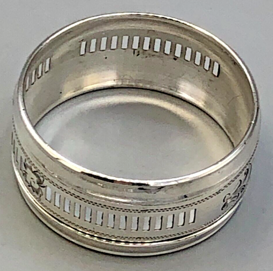 Webster Sterling Silver Napkin Ring 3/4" wide, pierced pattern