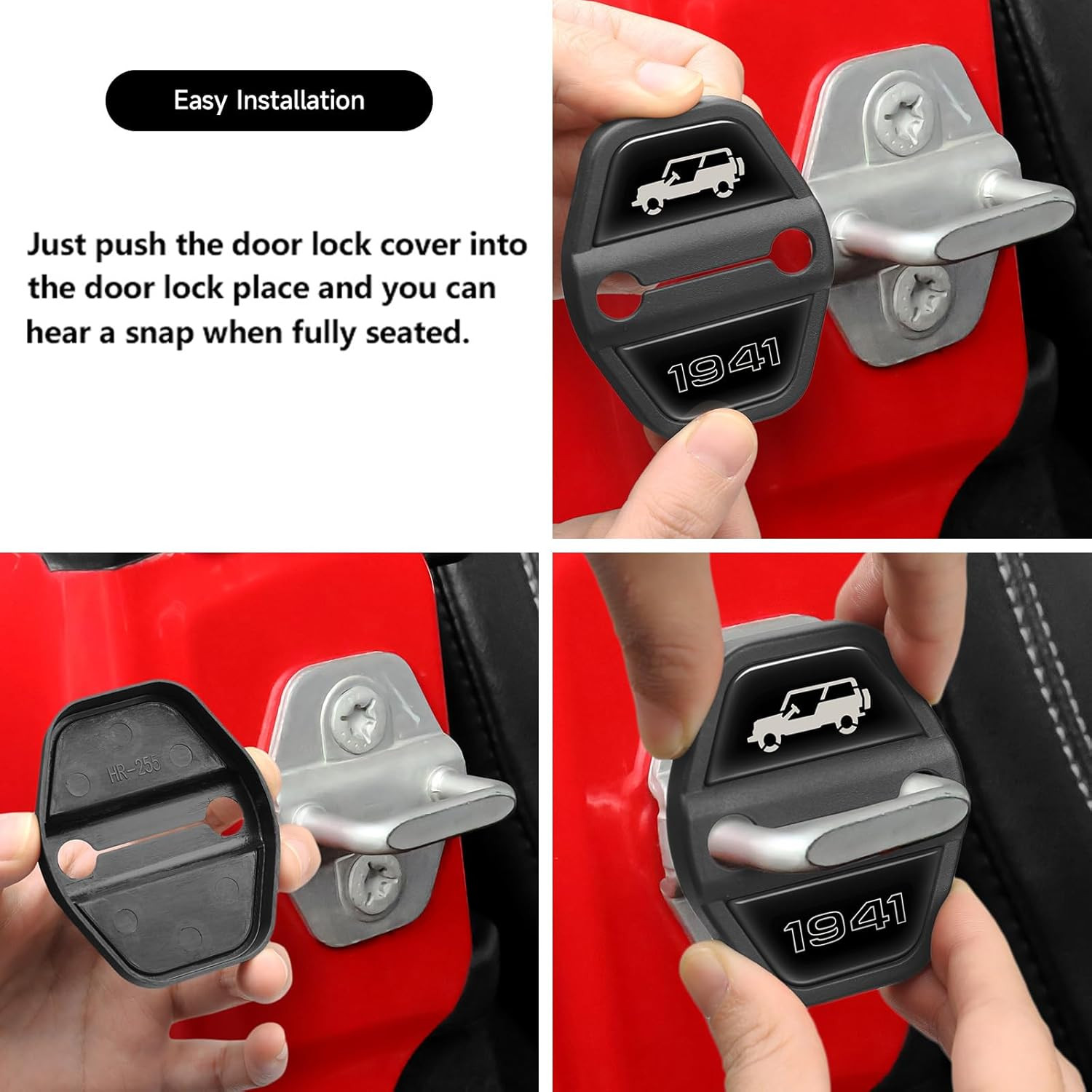 6PCS ABS Door Lock Cover for Jeep Wrangler JL JLU 2018-2025 4XE Unlimited Sahara