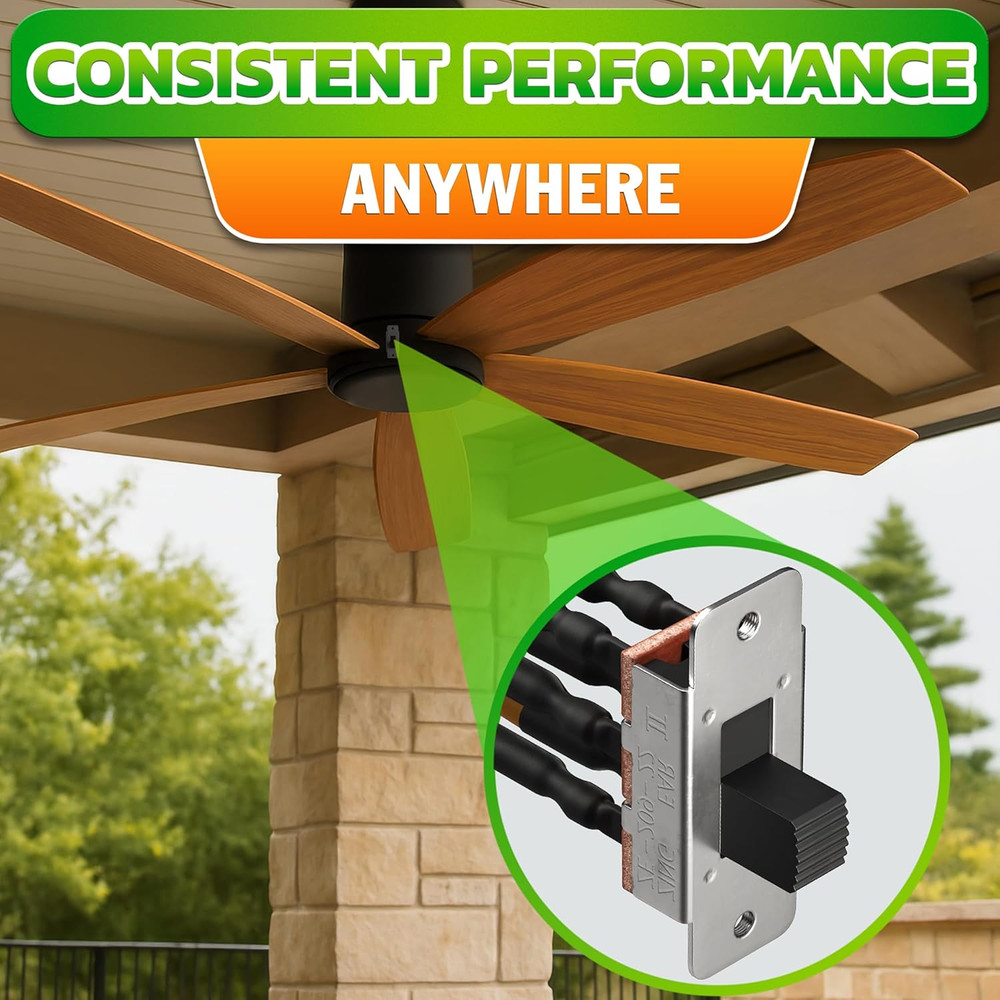 Ceiling Fan Reverse Switch 6-Pin Toggle - Ceiling Fan Direction Switch, Prewired