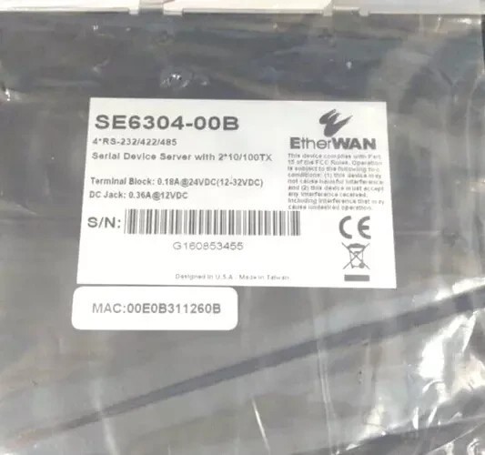 Etherwan SE6304-00B Serial Device Server w/ 2-10/100TX