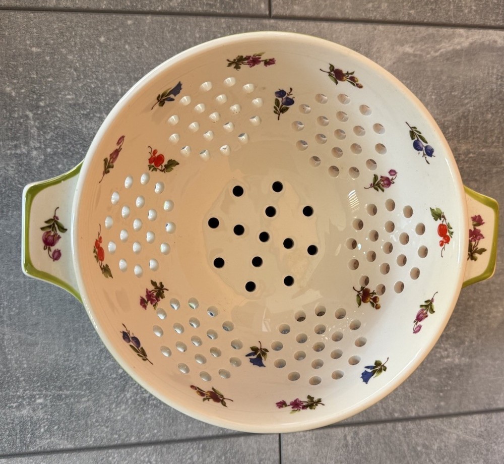 Porcelain Strainer Sieve Colander Floral Pattern