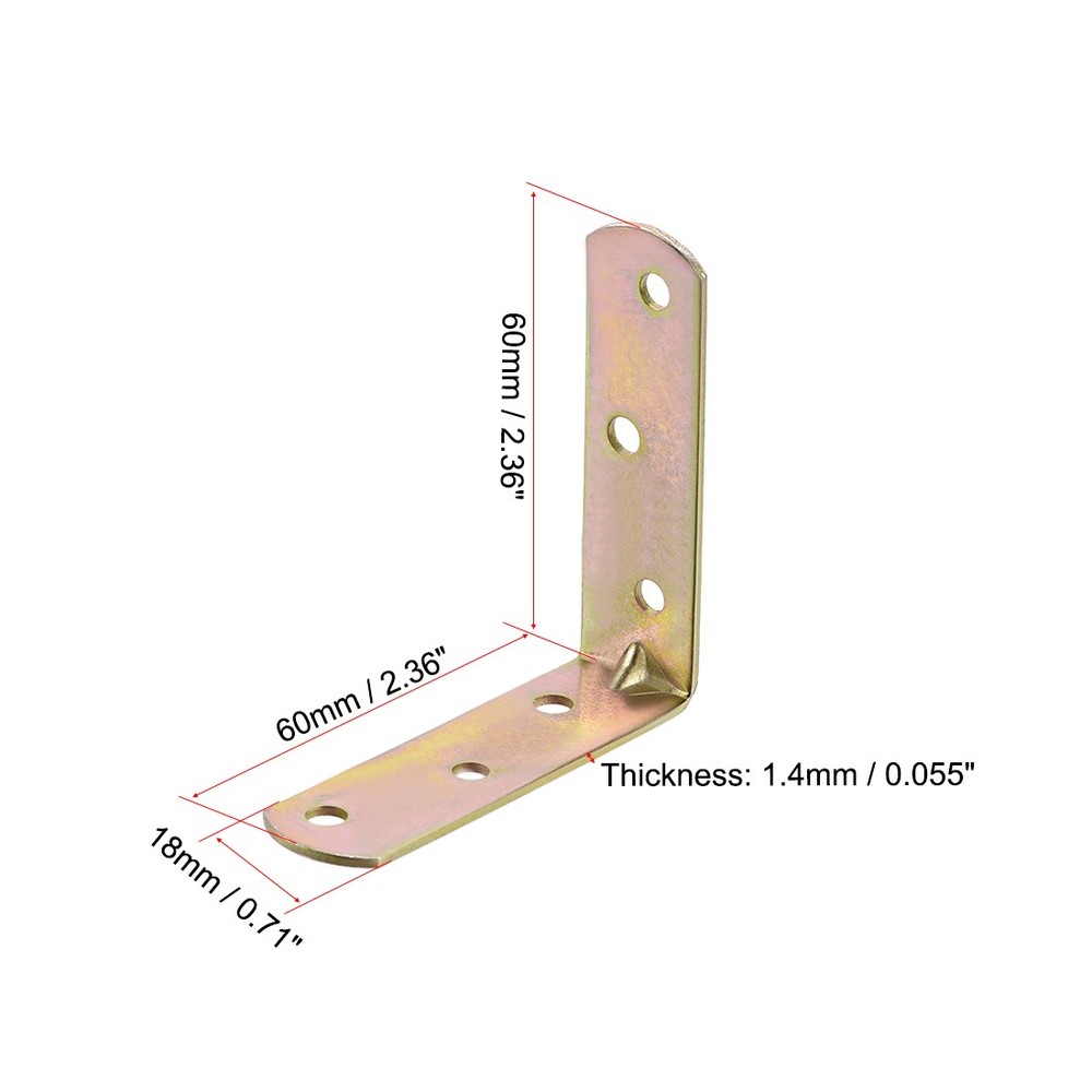 Angle bracket 60 x 60mm zinc plated joint angle bracket clasp 20 pcs