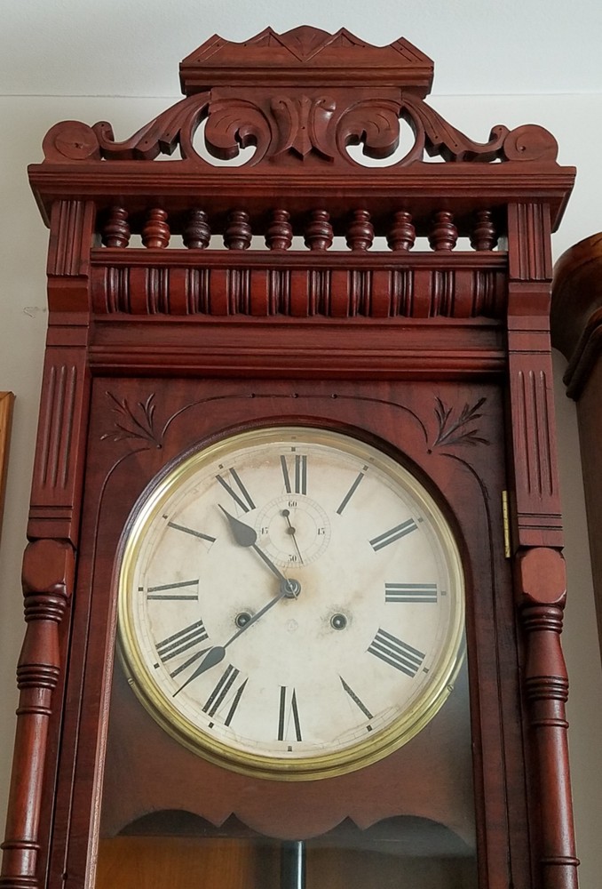 Ansonia Nice "Santa Fe" Weights Driven Regulator Wall Clock 8-Day Timepiece