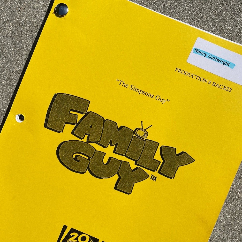 Family Guy Nancy Cartwright Bart Simpson 2013 Simpsons Used Table Draft Script