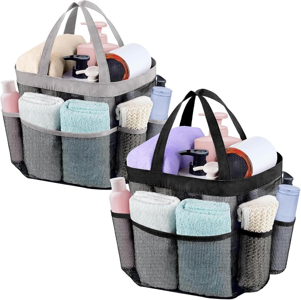 2 Pack Mesh Shower Caddy - Portable Quick Drying Bag for Dorm Room Essentials