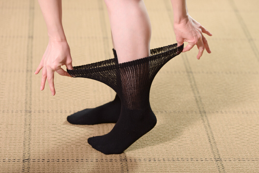 12 Pairs Black New Diabetic Crew Socks Circulatory Health Cotton Loose Fit Top