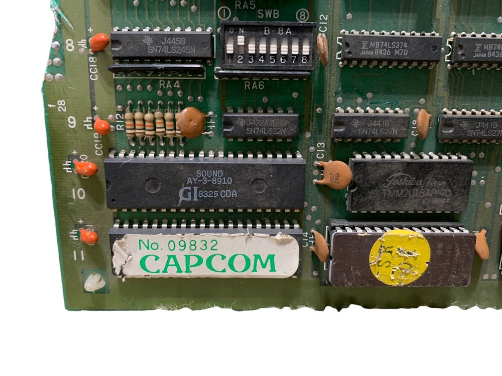 Vintage CAPCOM PCB Board Audio No. 09832 DAMAGED UNTESTED
