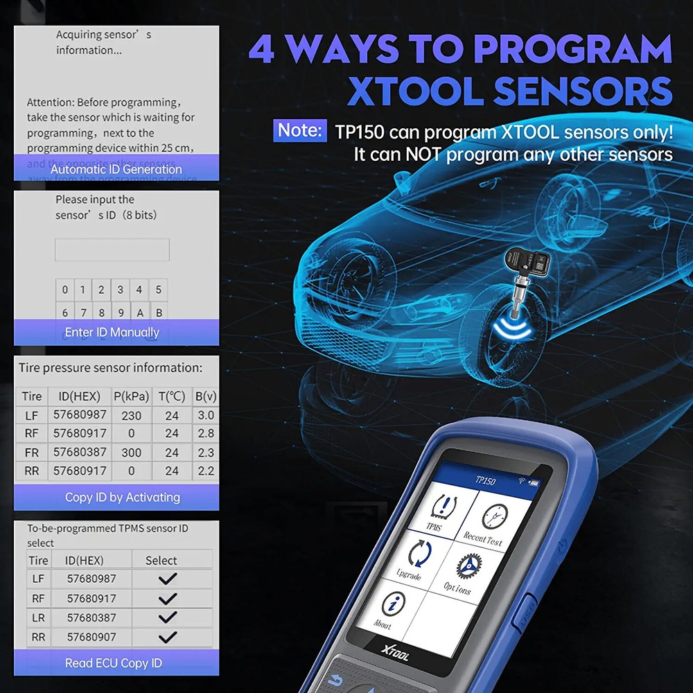 USED XTOOL TP150 Tire Sensor Programmer TPMS Relearn Activate Diagnostic Tool