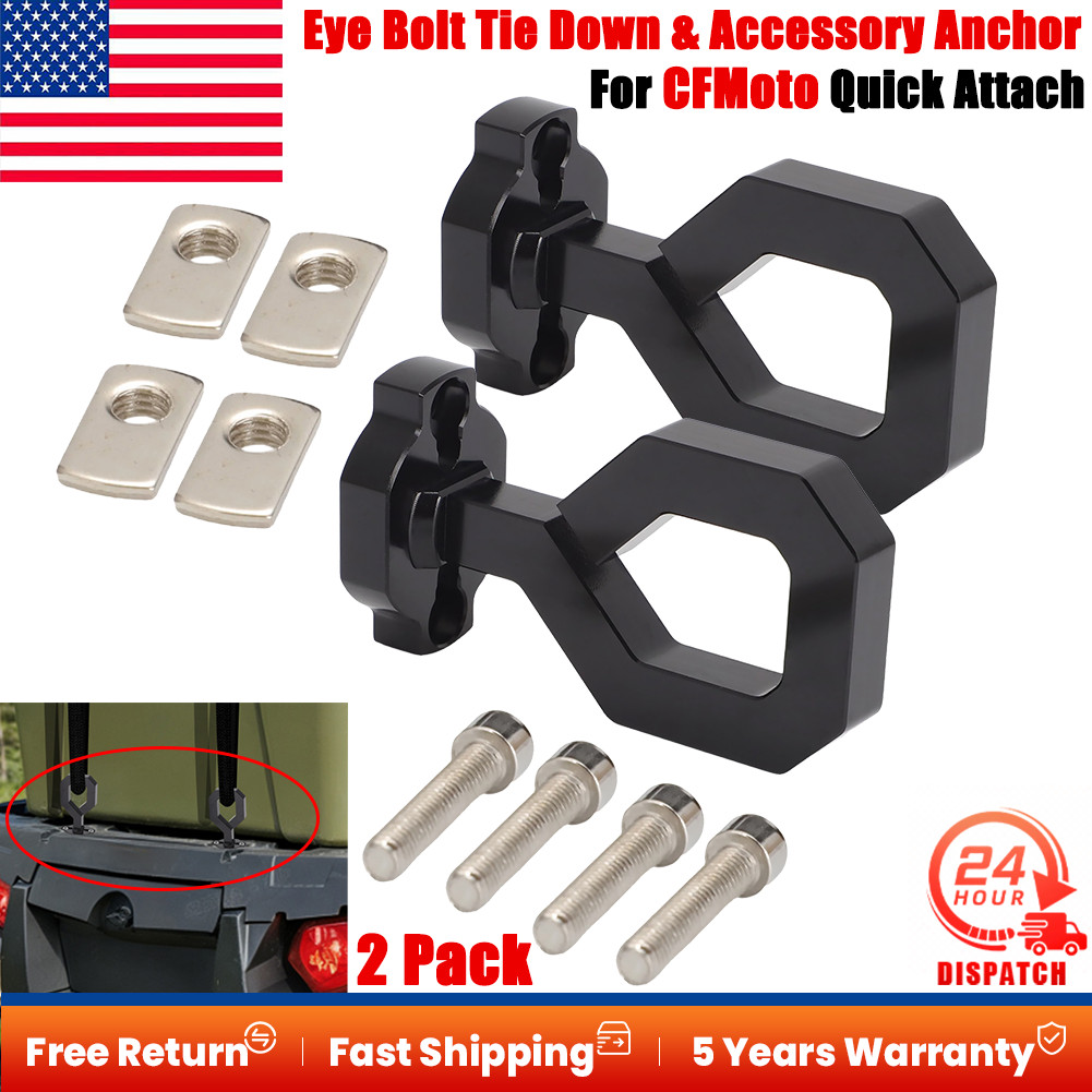 Eye Bolt Tie Down & Accessory Anchor For CFMoto Quick Attach ATV & UTV – 2 Pack