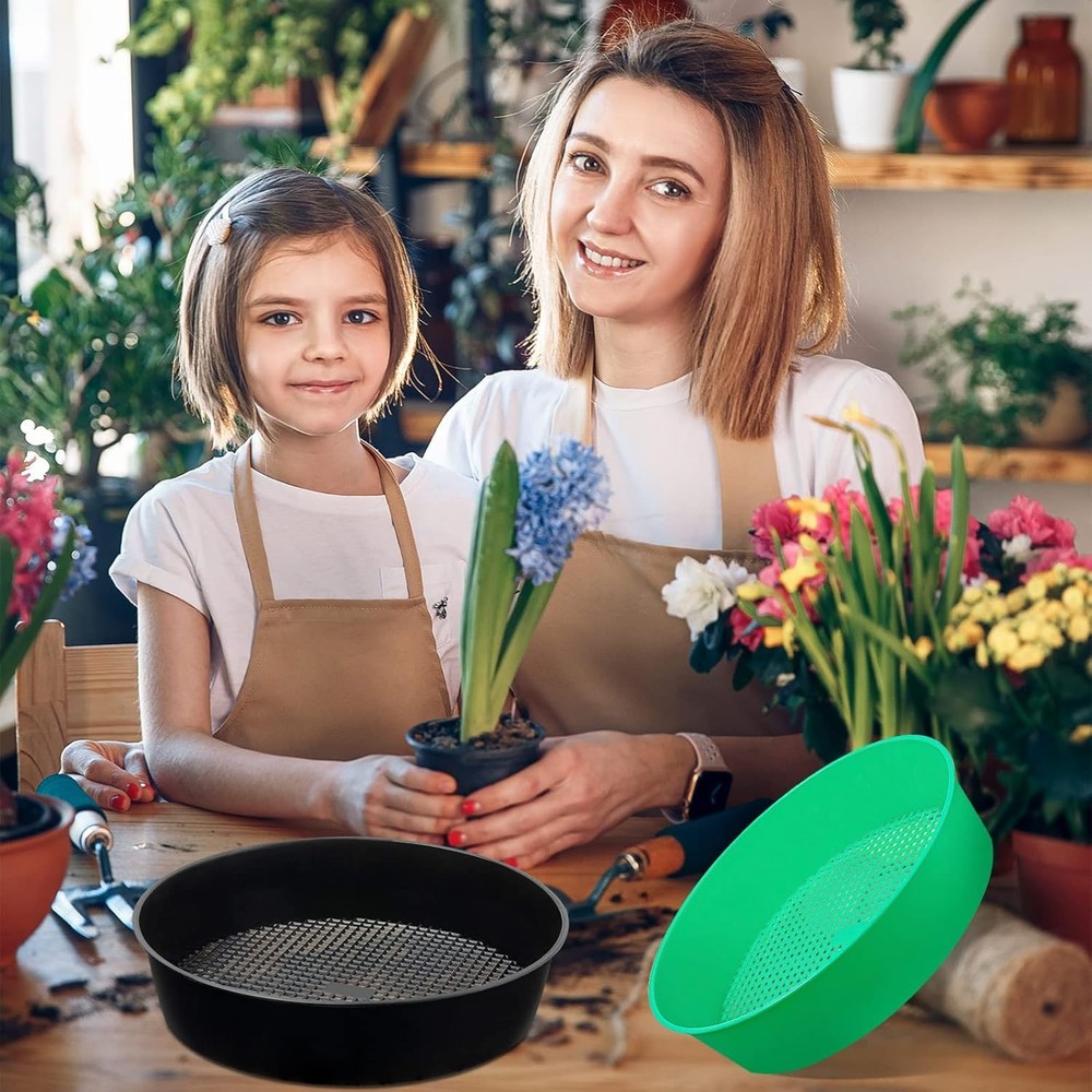 Round Plastic Garden Soil Sifter Set 4 Pack