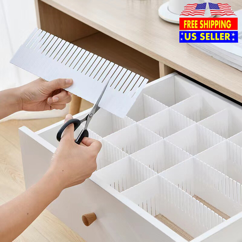 4Pcs Adjustable DIY Drawer Dividers Storage Organizer Separator 14.5*2.75"
