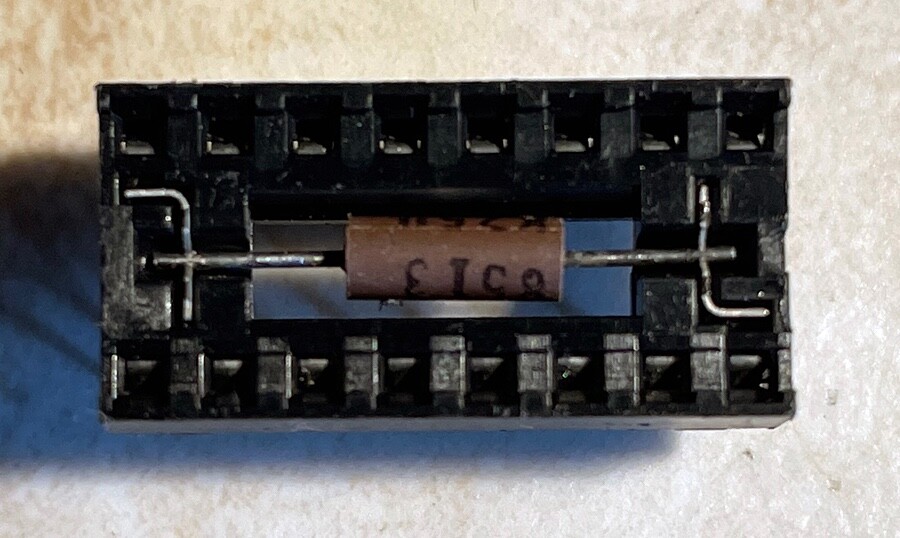 16 Pin Low Profile IC Socket with Bypass Cap - NOS