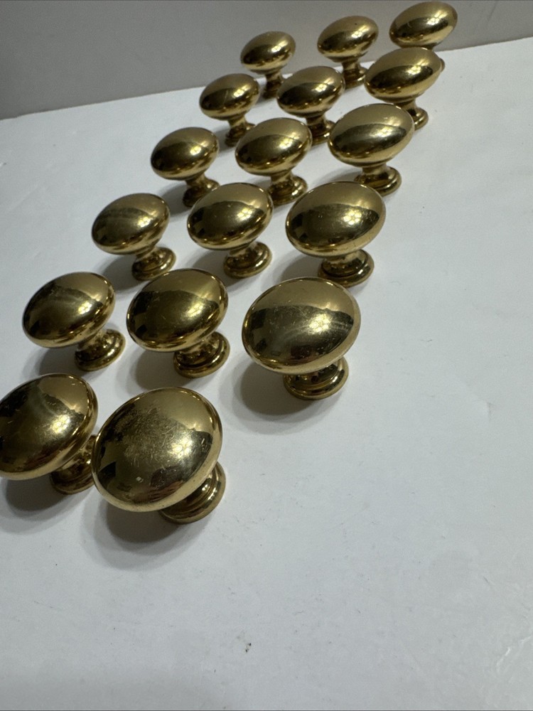 17 GOLDTONE NICKEL DRAWER OR CABINET PULLS