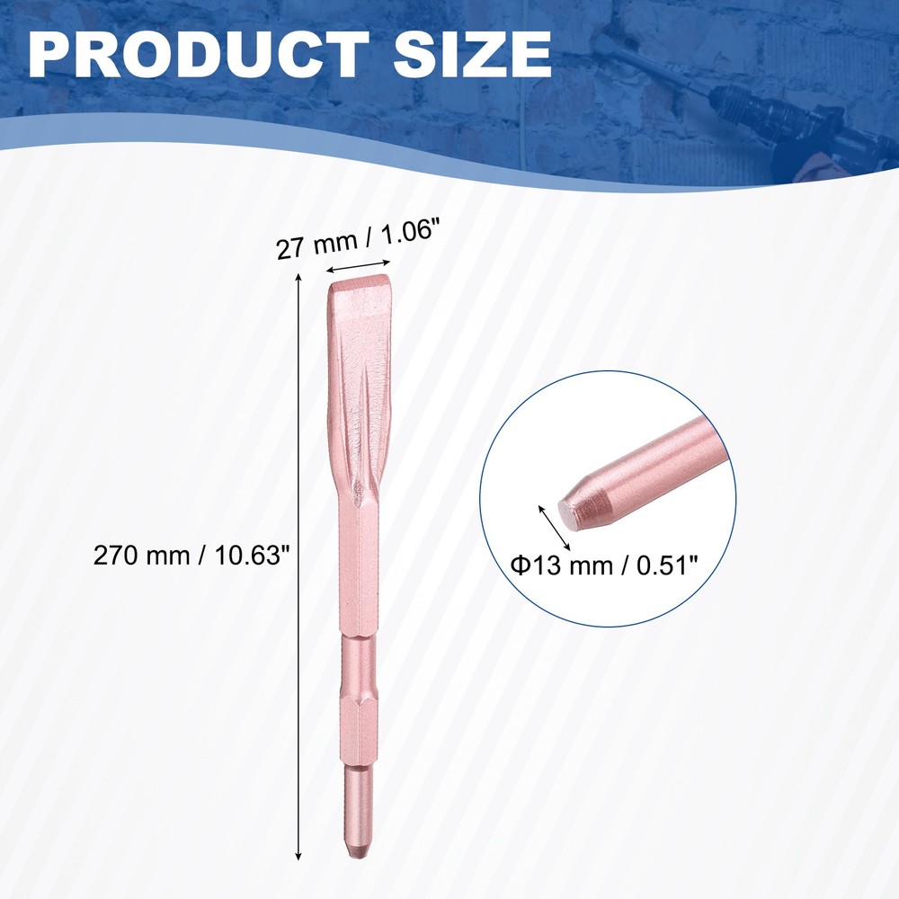 Floor Scraper Chisel Hex Shank Steel Digging Flat Shovel Chisel Width 27mm