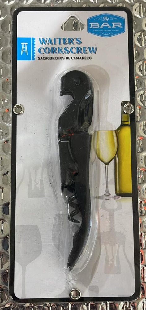 Waiter's Corkscrew with Black Plastic Handle