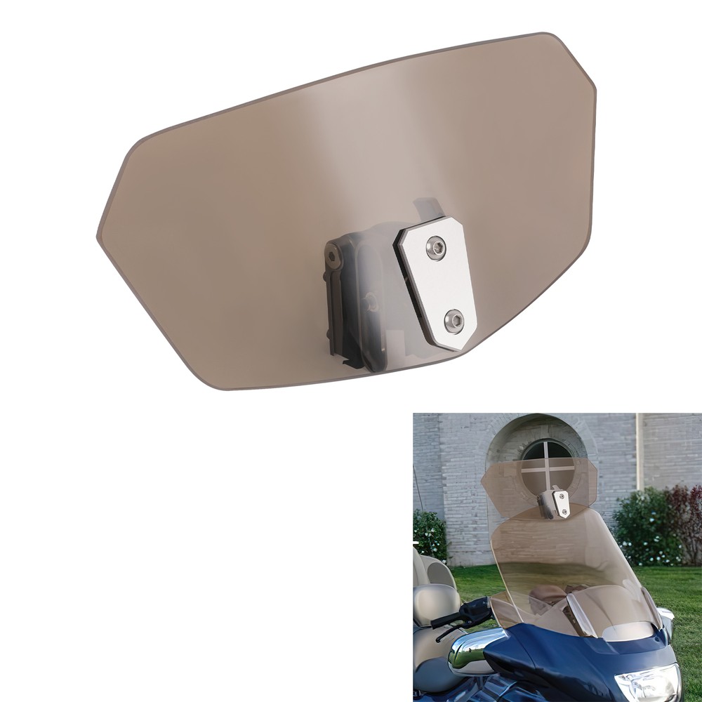Universal Motorcycle Clip On Windshield Extension Spoiler Wind Screen Deflector