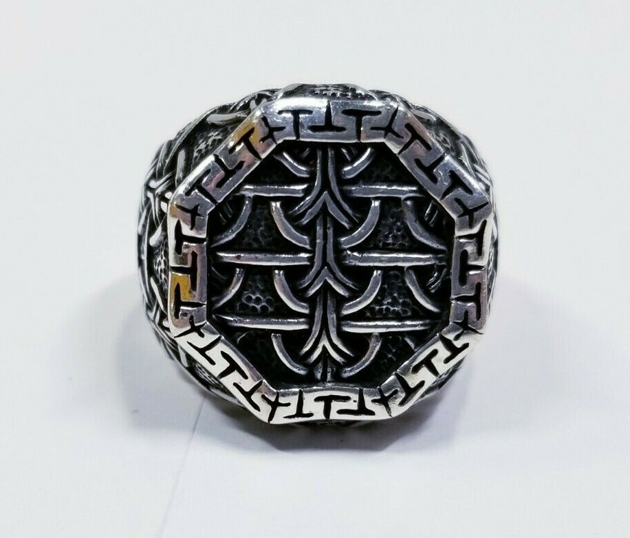 HANDCRAFTED BABALON SILVER 925 RING - SZ 12.75