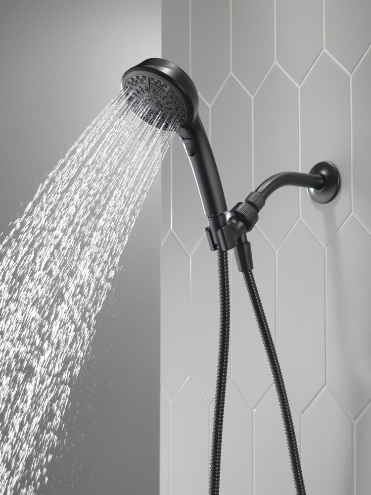 Delta 7-Setting Hand Shower Matte Black-Certified Refurbished