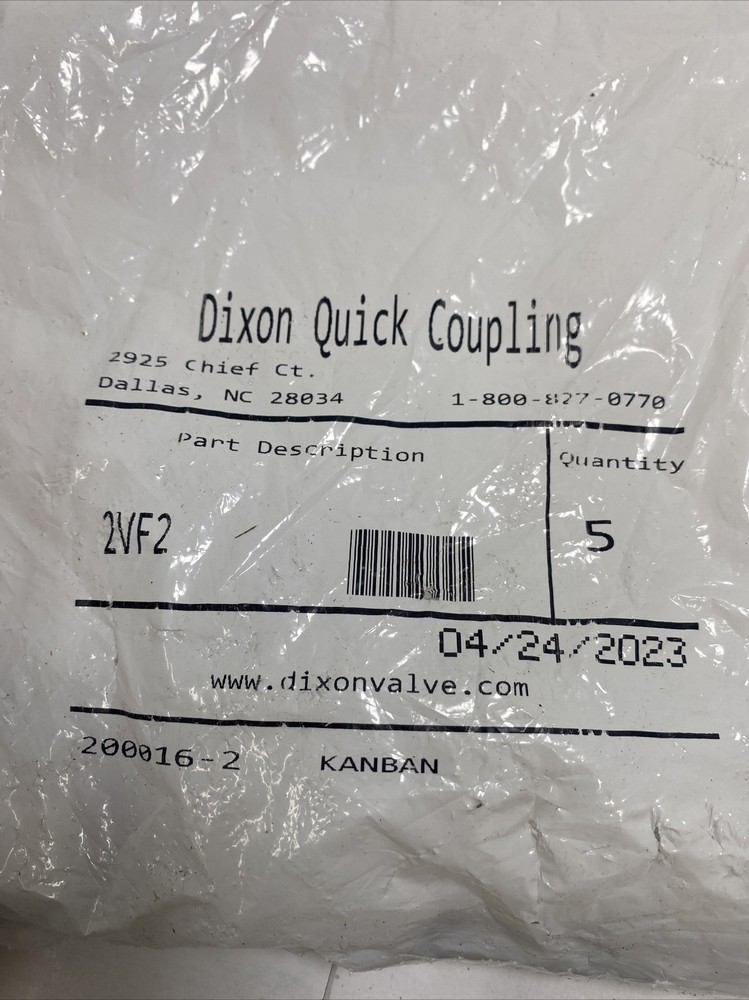(5 Pack) DIXON 2VF2 Quick Disconnect Coupling 1/4” NPT H Style