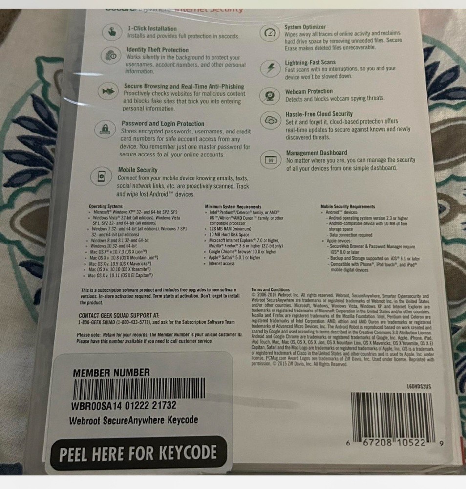 Webroot SecureAnywhere Internet Security 3 Devices Physical Package Windows