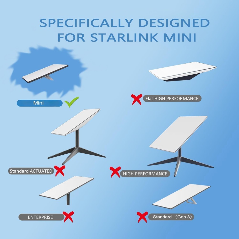 Starlink Mini Pipe Adapter, Pole Mount, for White