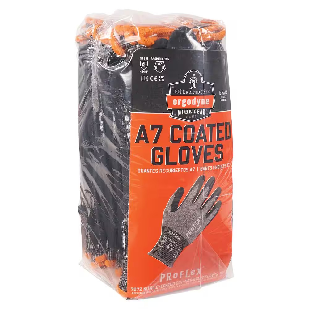 Proflex 7072 Large Gray General Purpose Gloves (12-Pack)