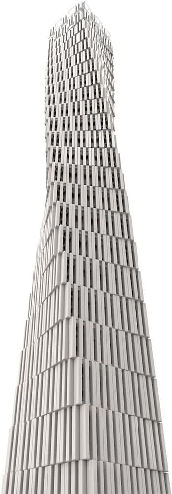 Cayan Infinity Tower Dubai Modular Building Blocks MOC Set Architecture Toy