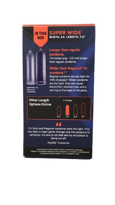 MyONE Custom Fit, SUPER WIDE Condoms FitCode 64J 10 CT