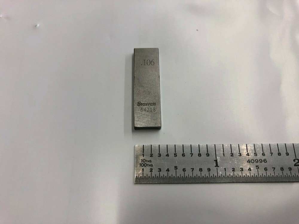 .106 Starrett Rectangular Steel Gage Gauge Block.