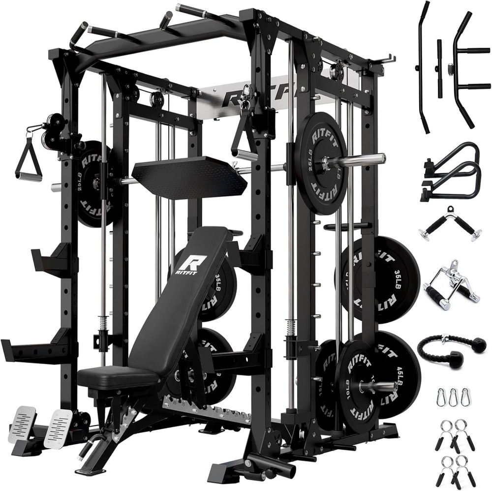 Buffalo Smith Machine, Power Cage with Lat-Pull down System & Cable Crossover Sy
