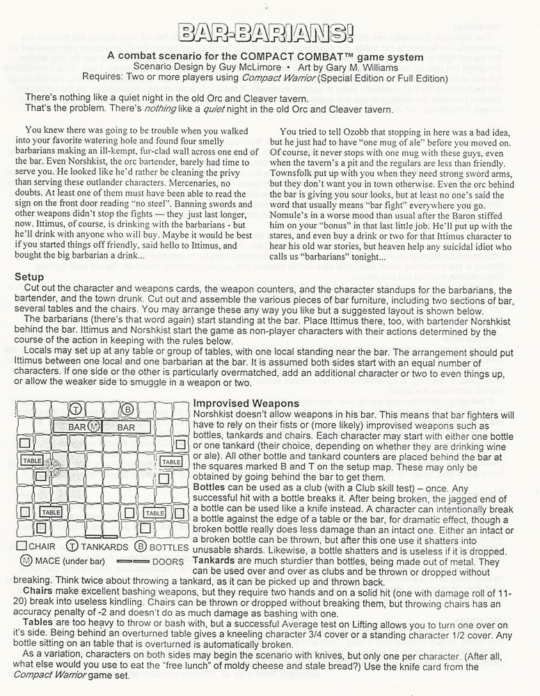 Compact Combat - Bar-Barians Combat Scenario Microtactix AD&D D&D FS