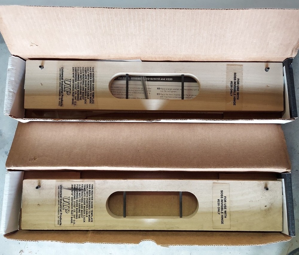 2 Vintage SOSS Invisible Hinge Router Guide Template no. 220