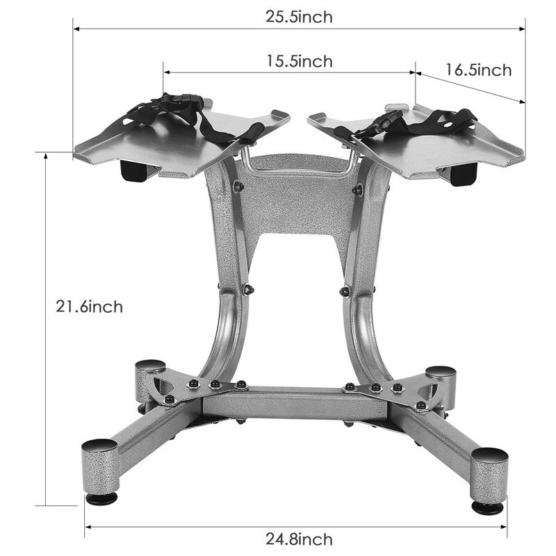 Adjustable Dumbbell Stand Movable Rack Storage Holder w/Wheels Exercise Training