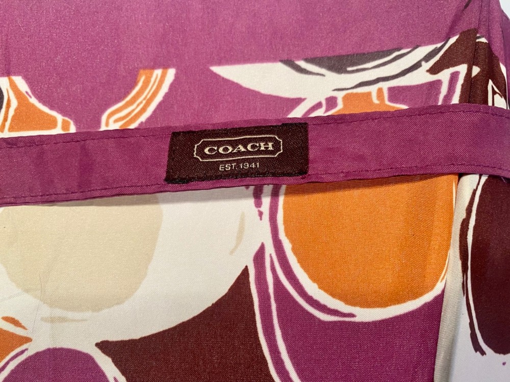 Coach Mini Retractable Umbrella, Multi Colored Kaleidoscope C-Coach Pattern