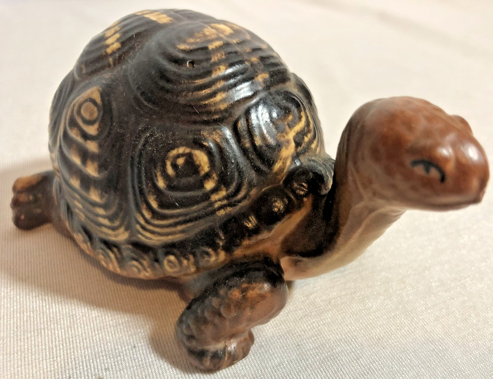 JAPAN Vintage Ceramic Turtle 2" Tall 4" Long