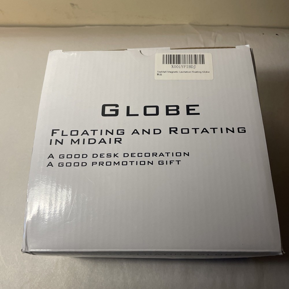C Shape Silver Floating And Rotating Tabletop Globe Floating In Midair