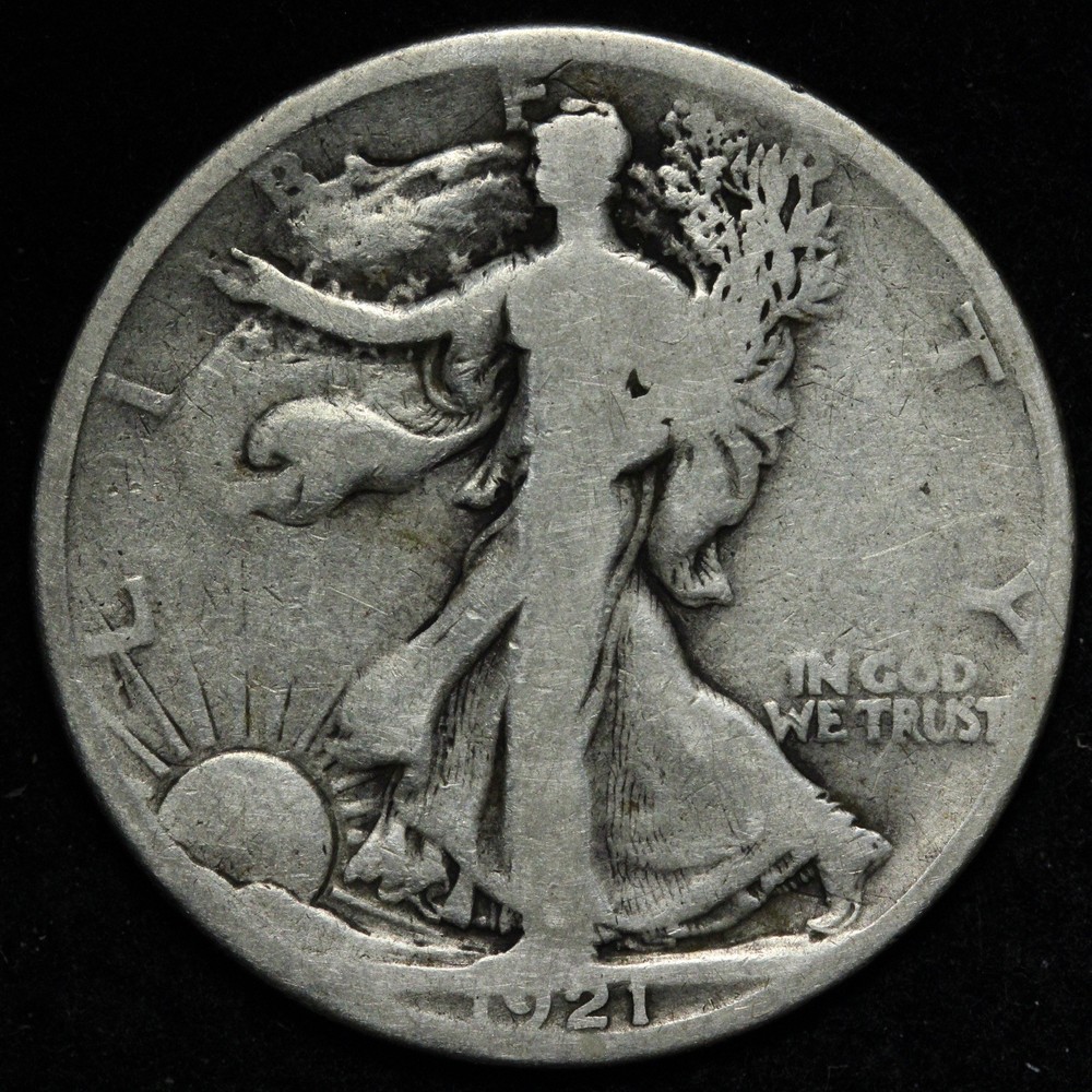 1921 Walking Liberty Silver Half Dollar VG E367 AULM
