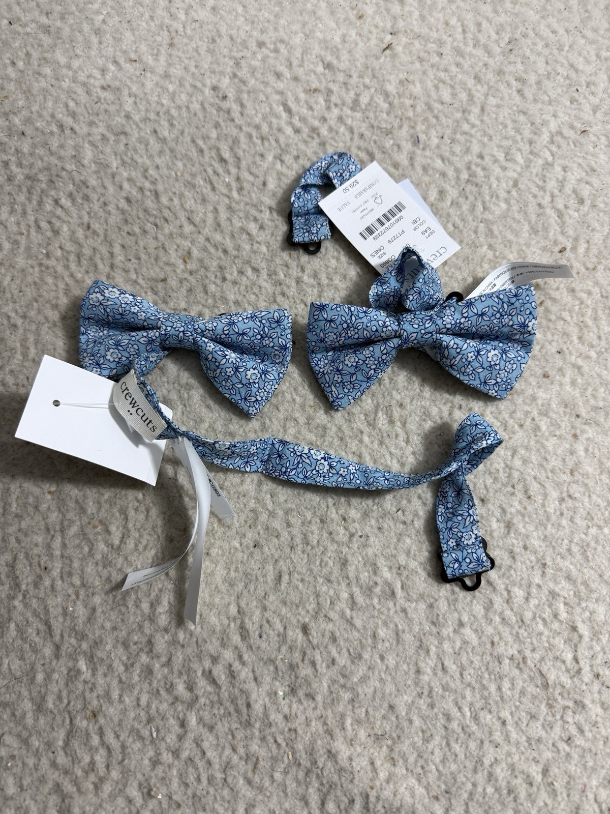 J.Crew CrewCuts Cute Floral Bow Tie NWT Adjustable Boys Lot Of 2