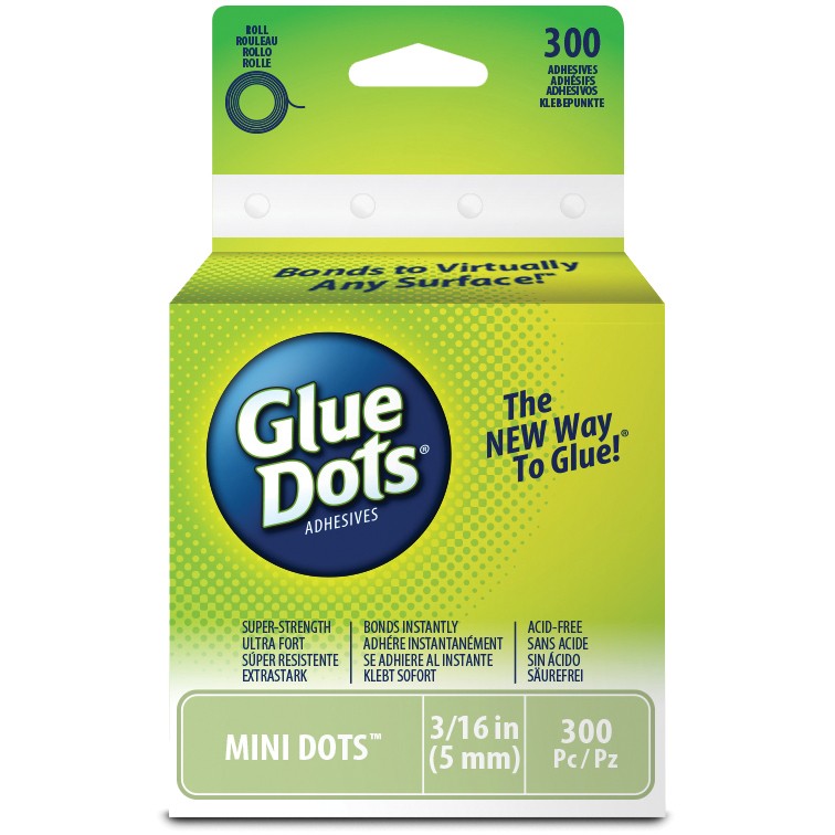 Glue Dots GD32794 Clear Dot Roll-Mini .1875" 300/Pkg (3Pk)