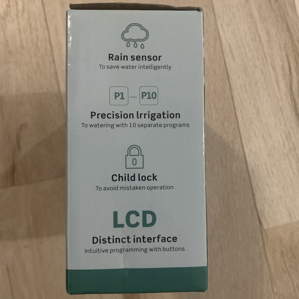 WT05 Automatic Water Timer IP54 Rain Sensor & Child-Lock – 1‑Zone, 10 Programs