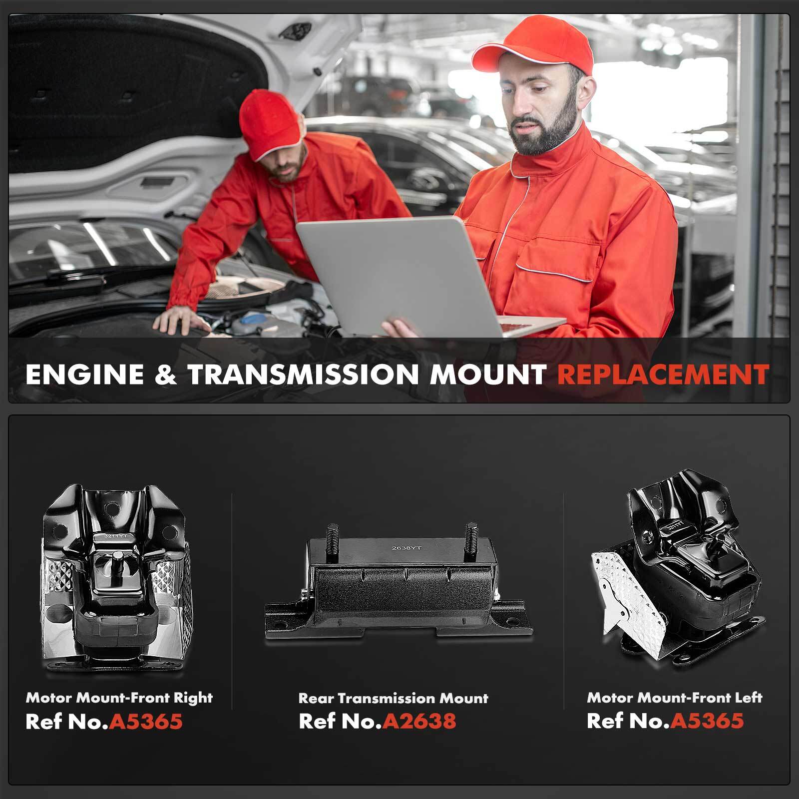 3x Engine and Transmission Mount for Chevrolet GMC Sierra 1500 Cadillac Escalade