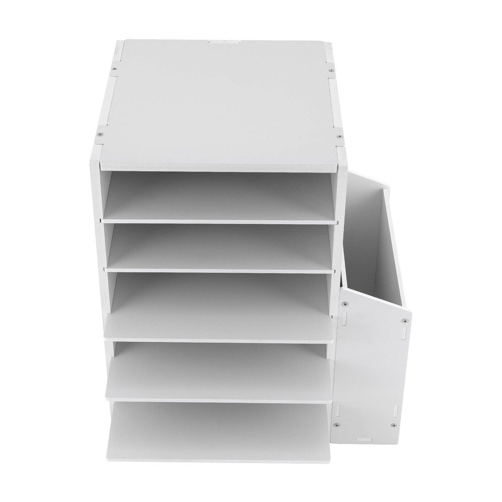 White Desktop Organizer Desktop File Holder File Organizer Modern Rectangular