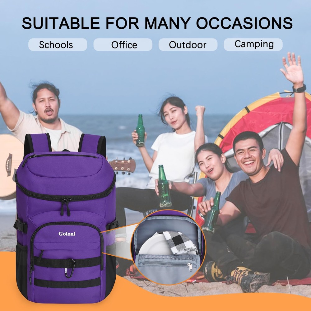 Upgraded Cooler Backpack 24 Cans – Lightweight Insulated Backpack Cooler, Lea...