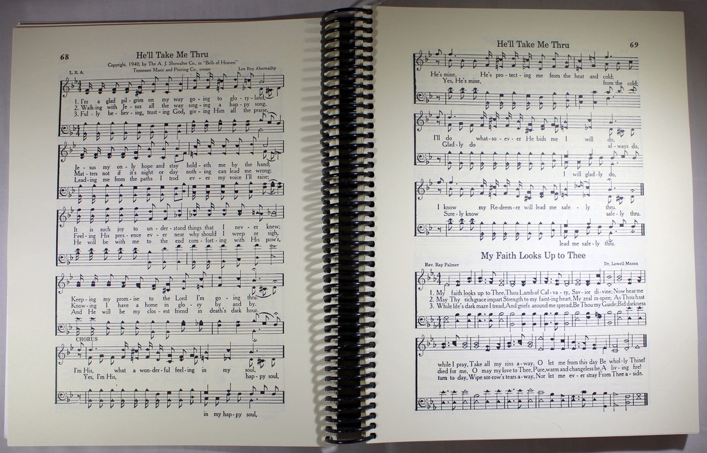 Church Hymnal LARGE PRINT Brand NEW Spiral Bound 410 Hymns Shape Note Format