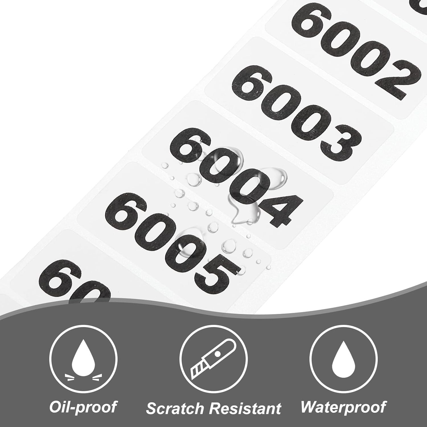 1000 Numbered Labels 2x1 Roll Consecutive Stickers Inventory Tags Sequential